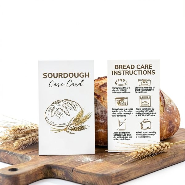 Bread Care Instruction Card by HerZii Prints 2x3.5in White Cardstock-3