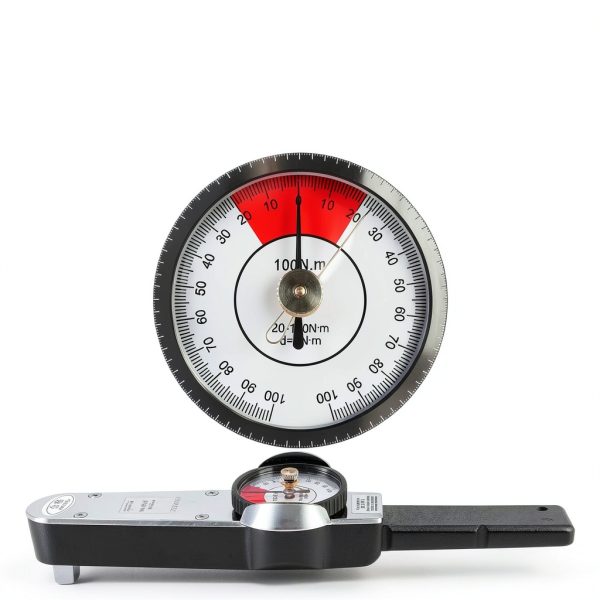 WsrrLun Dial Torquemeter 0-100Nm Gauge C‑Shaped Silver Black 12in-3