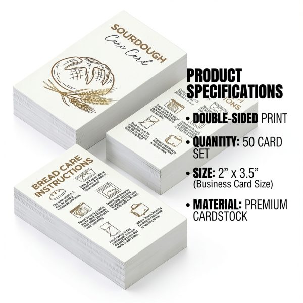 Bread Care Instruction Card by HerZii Prints 2x3.5in White Cardstock-1