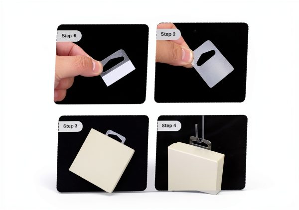 Clear plastic hang tabs AojSup 1500 1.57x1.18 in-3