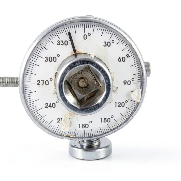 UHANBUT Torque Wrench Angle Gauge Tool Silver 3.21in Carbon Steel-3