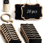 OQXEJPHFN Mini Chalkboard Tags 8.5x6 cm Black Wood Set 24 Pieces-0