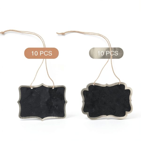 OQXEJPHFN Mini Chalkboard Tags 8.5x6 cm Black Wood Set 24 Pieces-1
