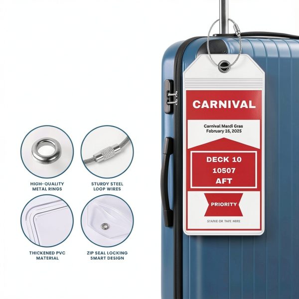 Cruise Ship Luggage Tag Holders Lazy Day Sea PVC Clear-2
