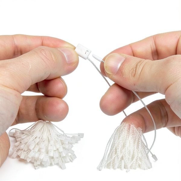7 Inch Nylon Hang Tag String Plastic Lockers DASSNANE 2000pcs White-2