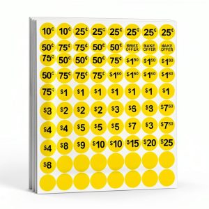 GILLRAJ Pre-Priced Garage Sale Stickers 3/4" Waterproof Labels-0