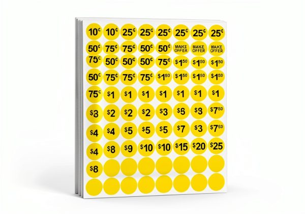 GILLRAJ Pre-Priced Garage Sale Stickers 3/4" Waterproof Labels-0