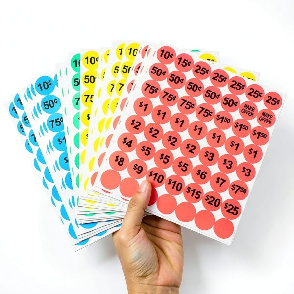 GILLRAJ Pre-Priced Garage Sale Stickers 3/4" Waterproof Labels-2