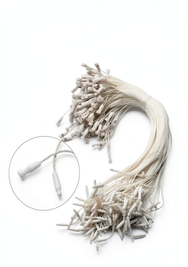 Uniclife 1000 Pcs Hang Tag Strings 8 Inch Price Tag Strings Nylon Snap Lock Pin Loop Fasteners Hook Ties Price Tag Hanging Rope for Clothing Tags Merchandise Marking Tags Luggage Labels, White-6