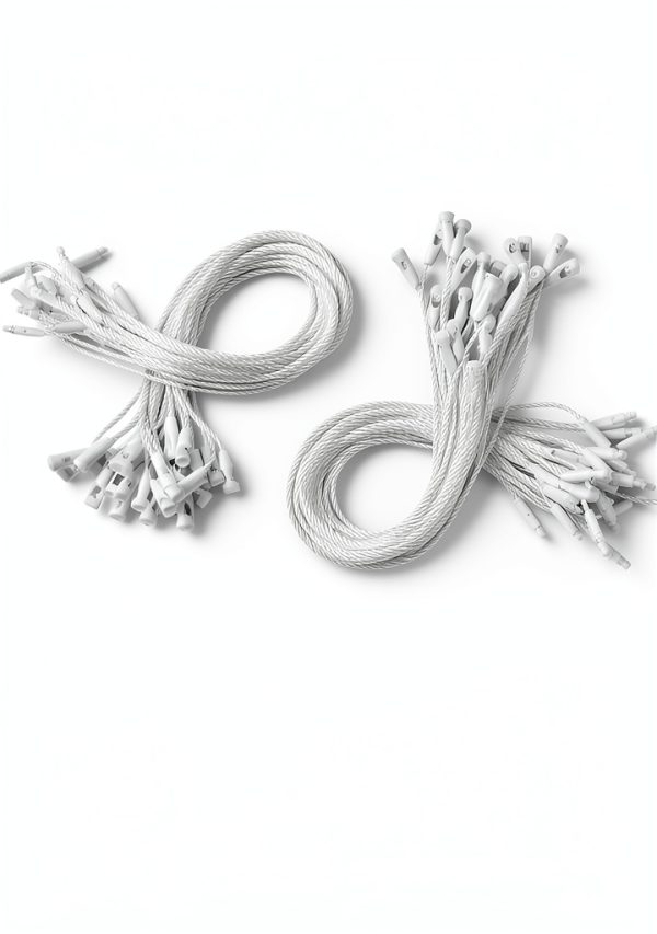 Uniclife 1000 Pcs Hang Tag Strings 8 Inch Price Tag Strings Nylon Snap Lock Pin Loop Fasteners Hook Ties Price Tag Hanging Rope for Clothing Tags Merchandise Marking Tags Luggage Labels, White-5